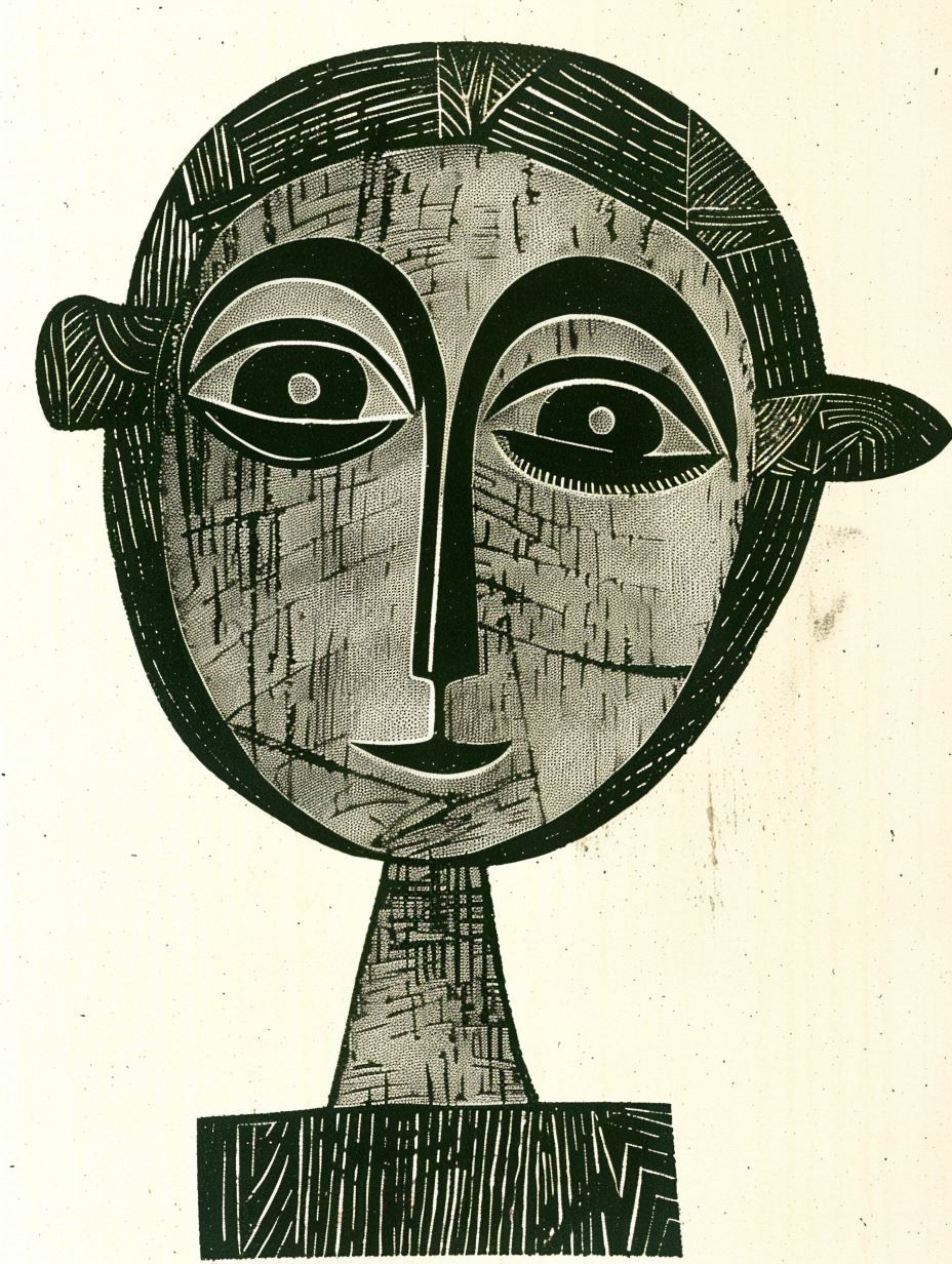 Abstract Monochromatic Linework Portrait - Image 2