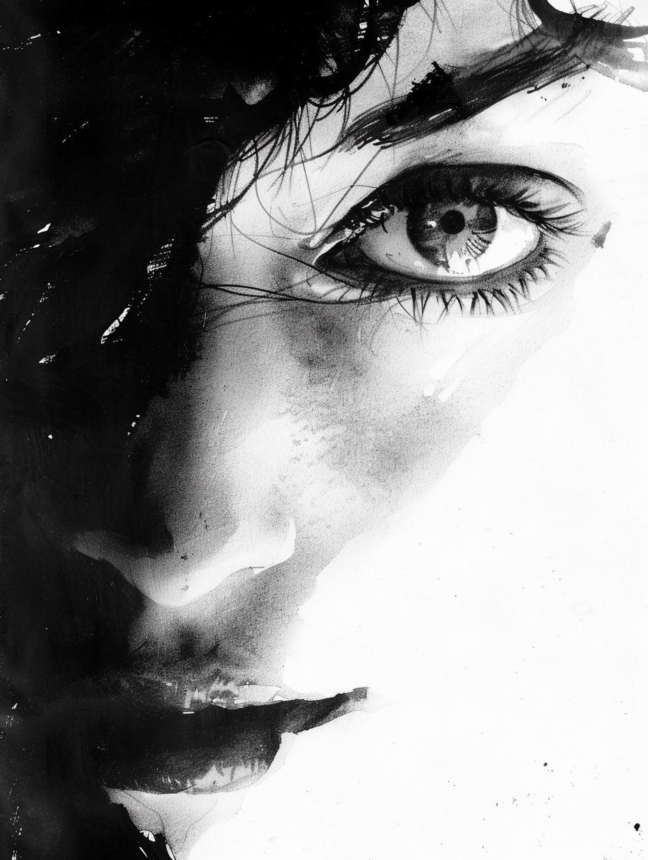 Fragmented Gaze in Monochrome - Image 2