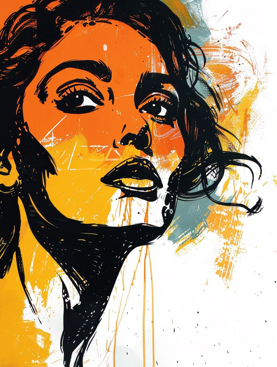 Golden Gaze Abstract Portraits - Image 1