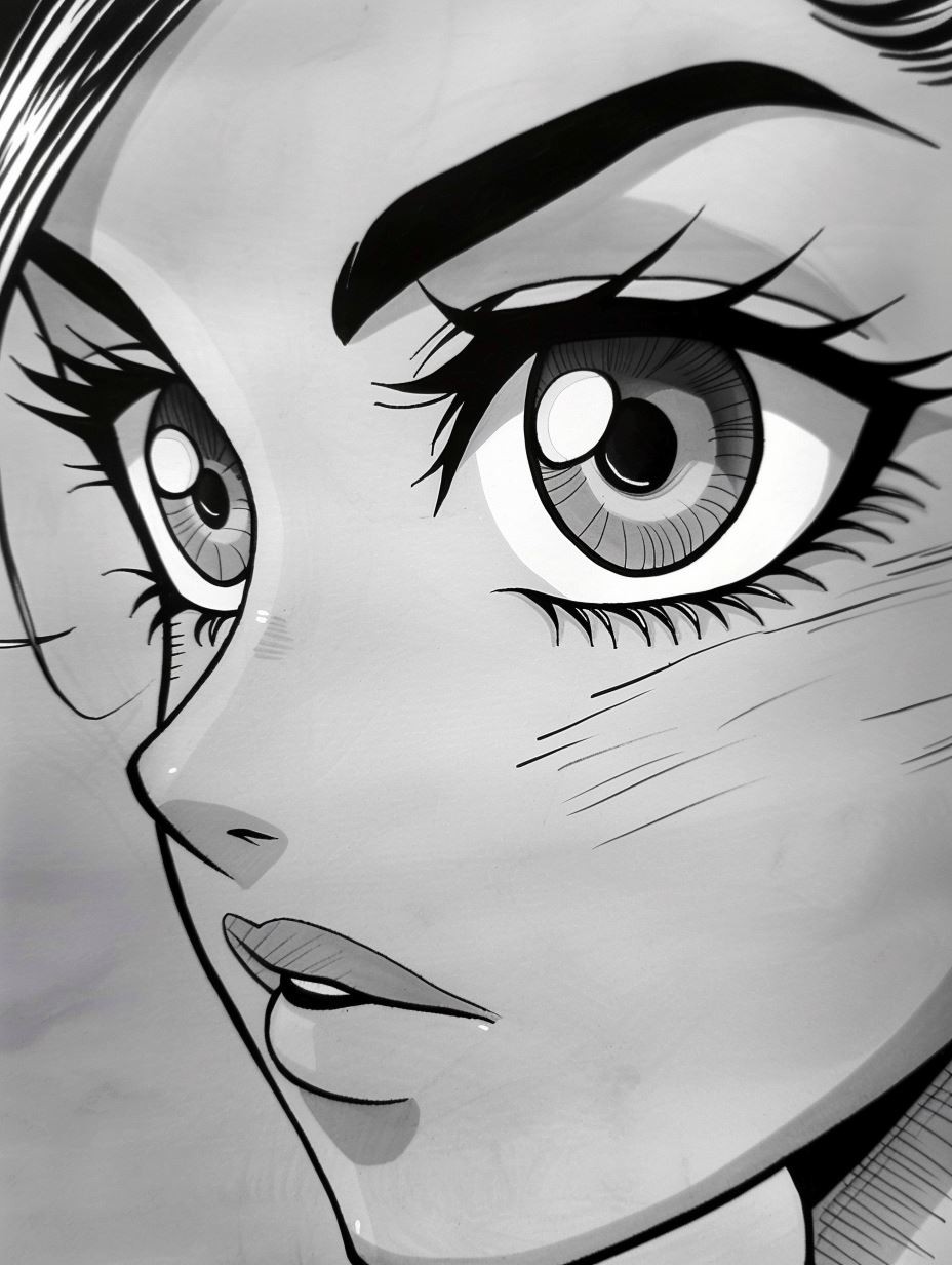 Elegant Anime Portrait in Red - Image 2