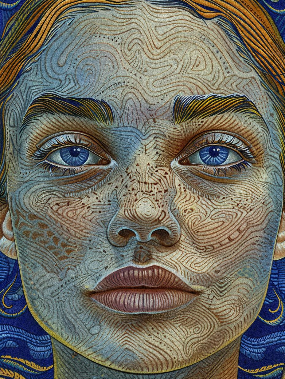 Ornate Gilded Henna Portrait - Image 3