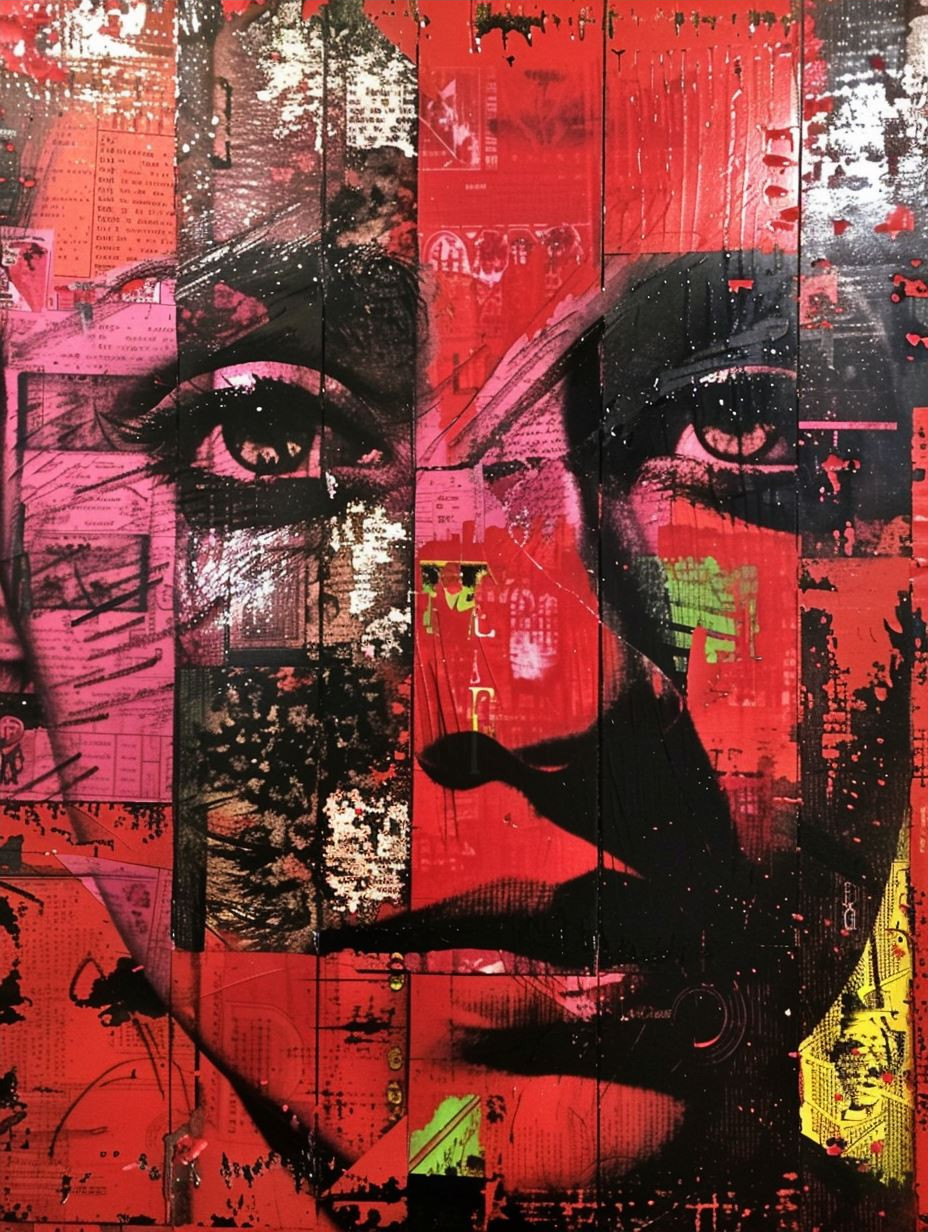 Fragmented Gazes in Crimson - Image 4