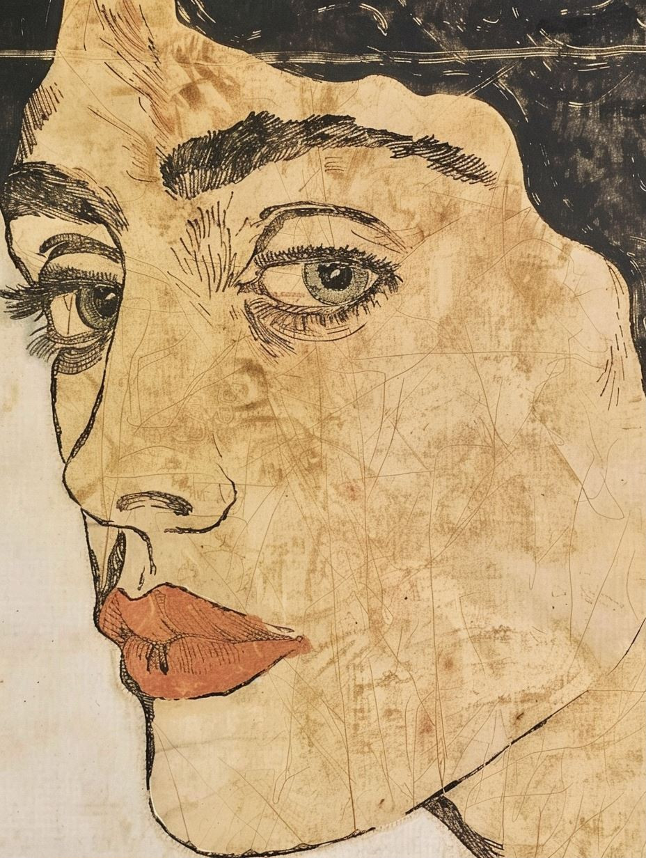 Fragmented Gazes in Earthy Tones - Image 1
