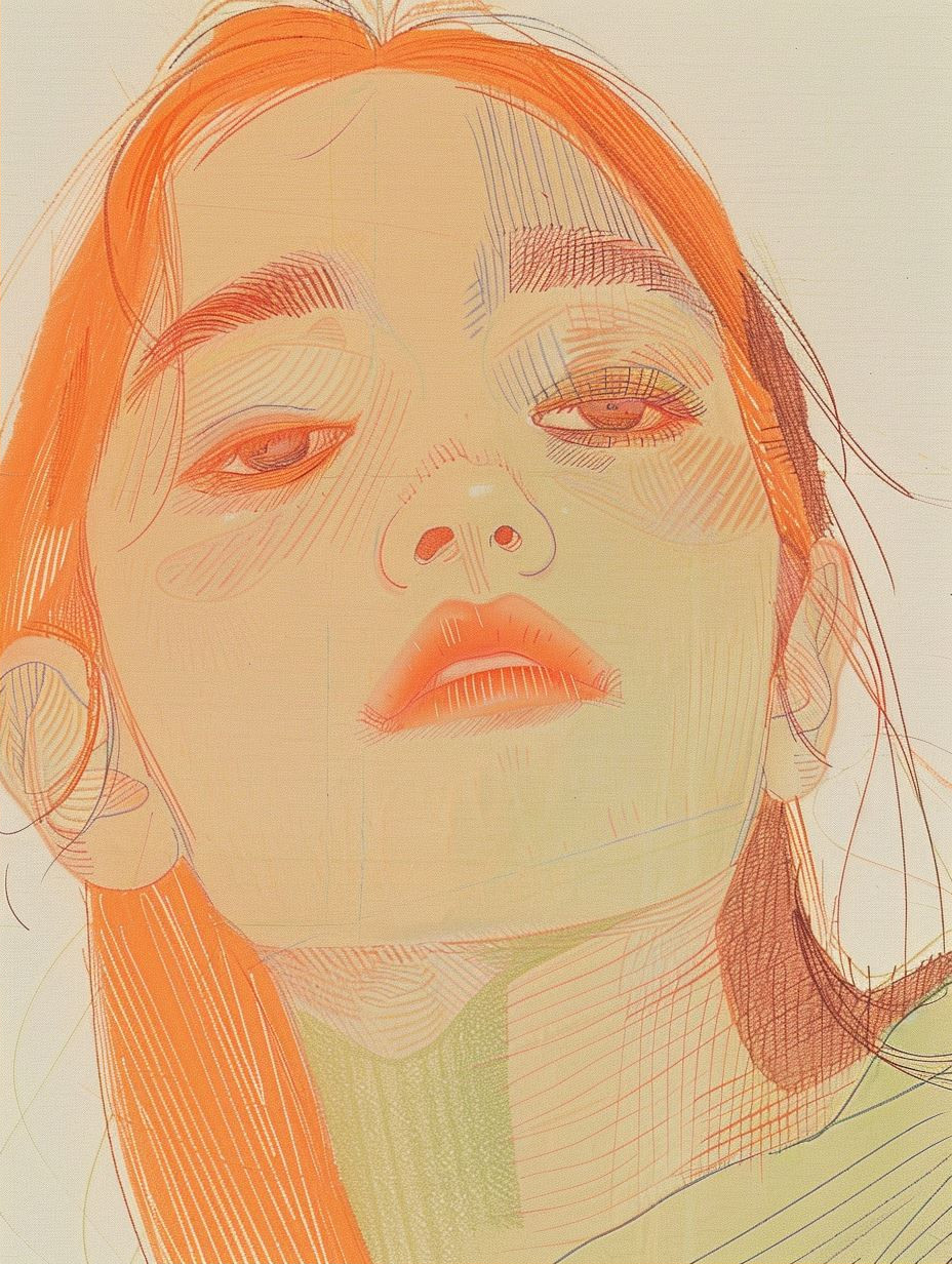 Ethereal Orange Layered Portraits - Image 2