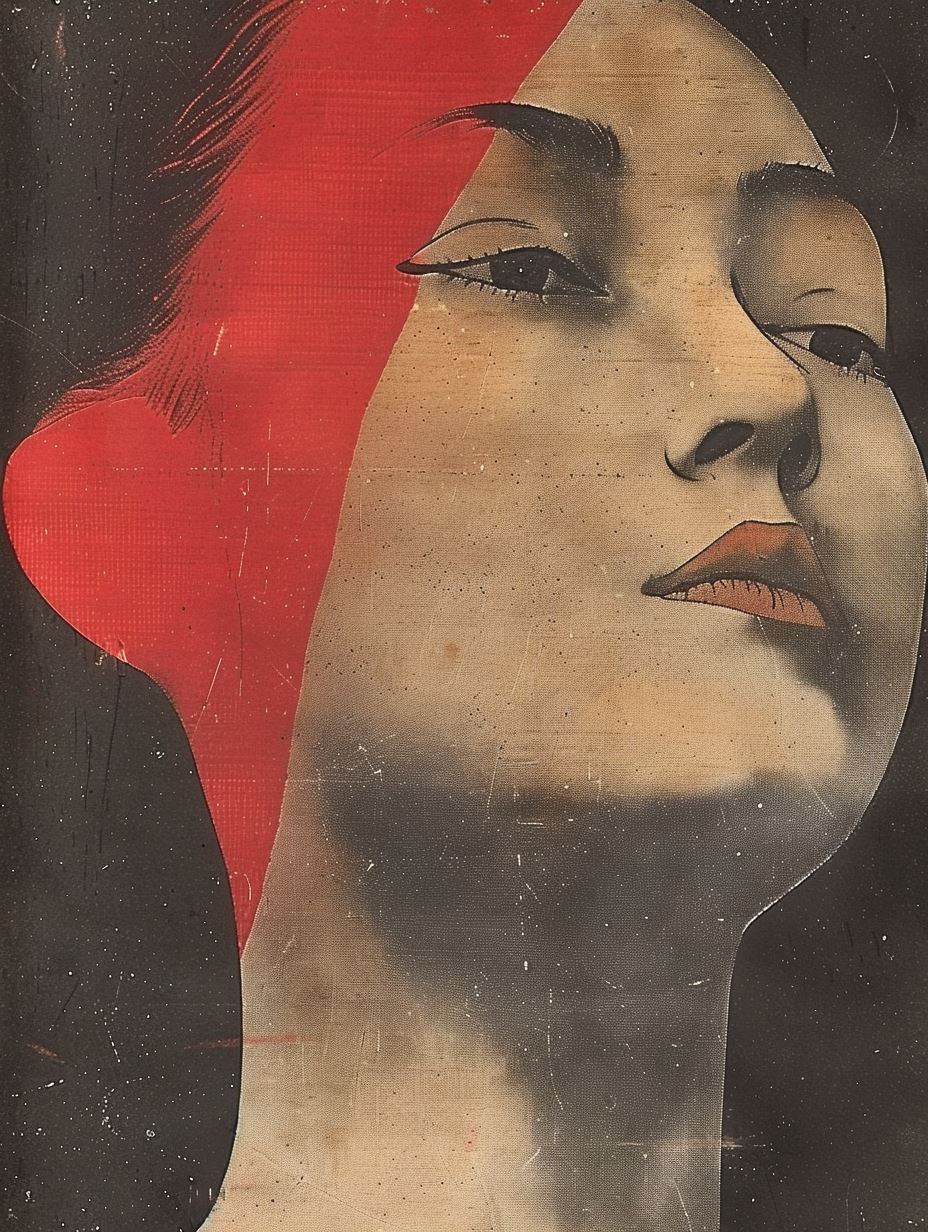Crimson Veil Profile Portrait - Image 2