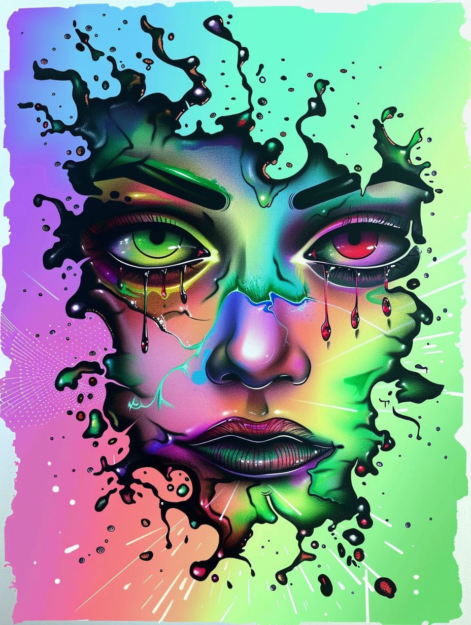 Surreal Neon Melting Portraits - Image 4