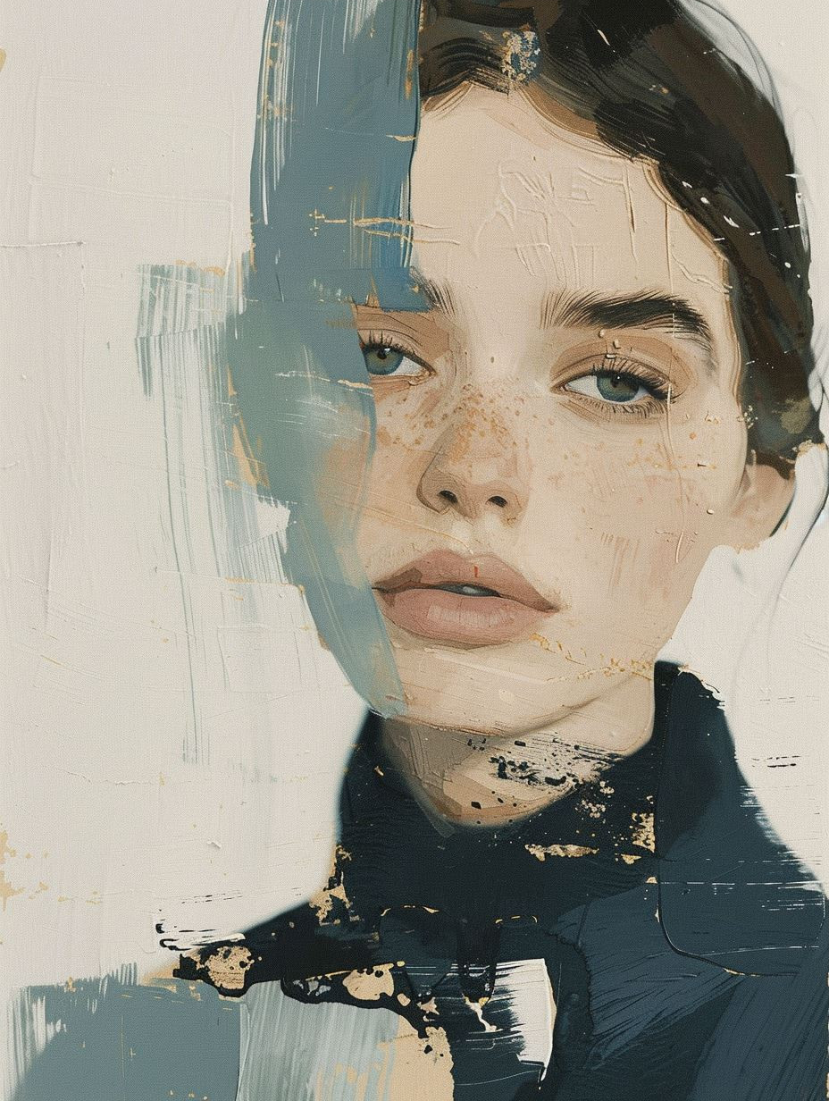 Abstract Fragmented Portrait in Slate - Image 3