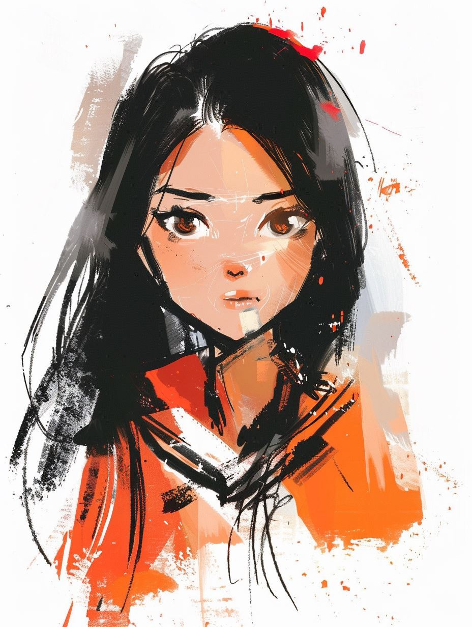 Crimson Echoes: Digital Portrait Studies - Image 3