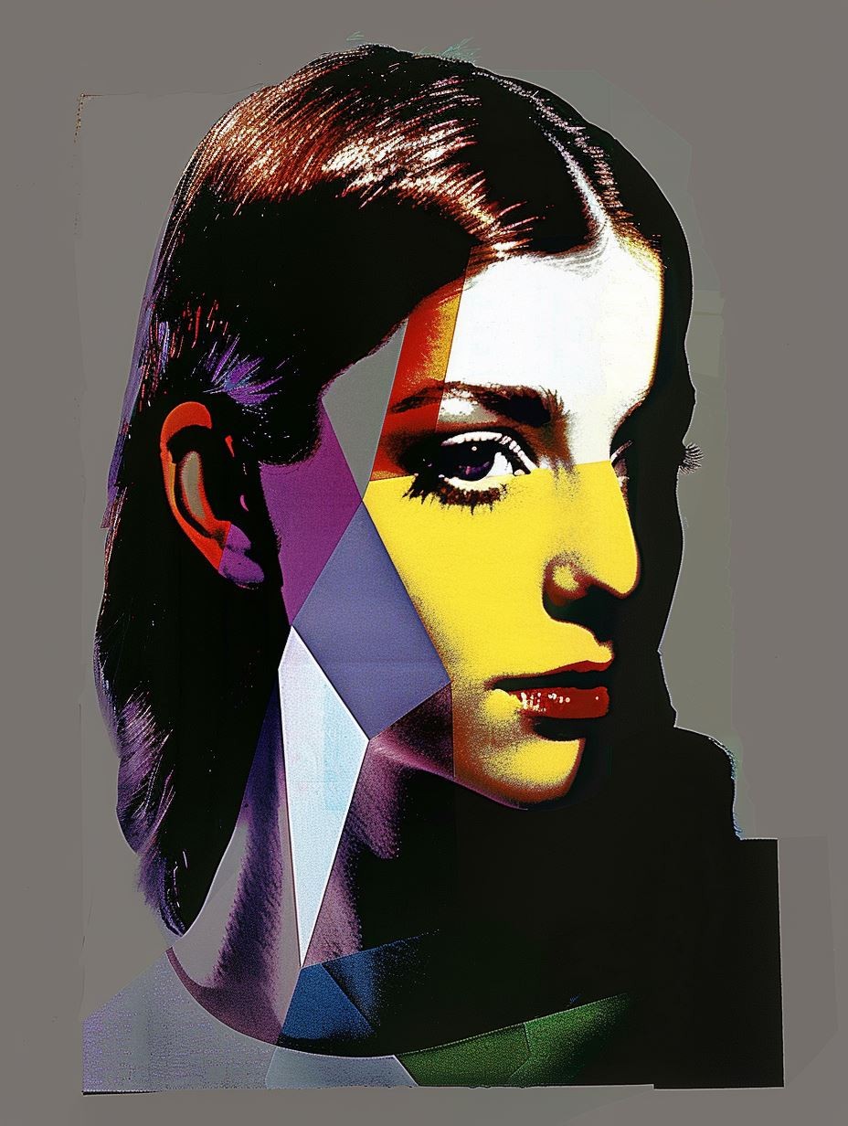 Fragmented Crimson Gaze Portrait - Image 3