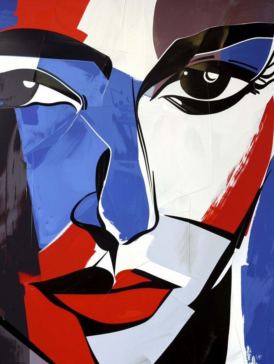 Abstract Faces in Bold Primary Colors - Image 1