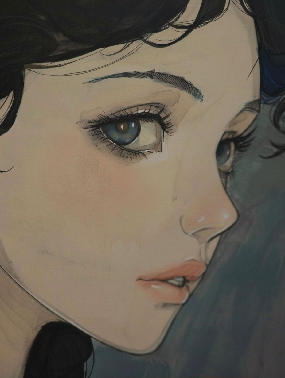 Ethereal Melancholy Anime Portraits - Image 1