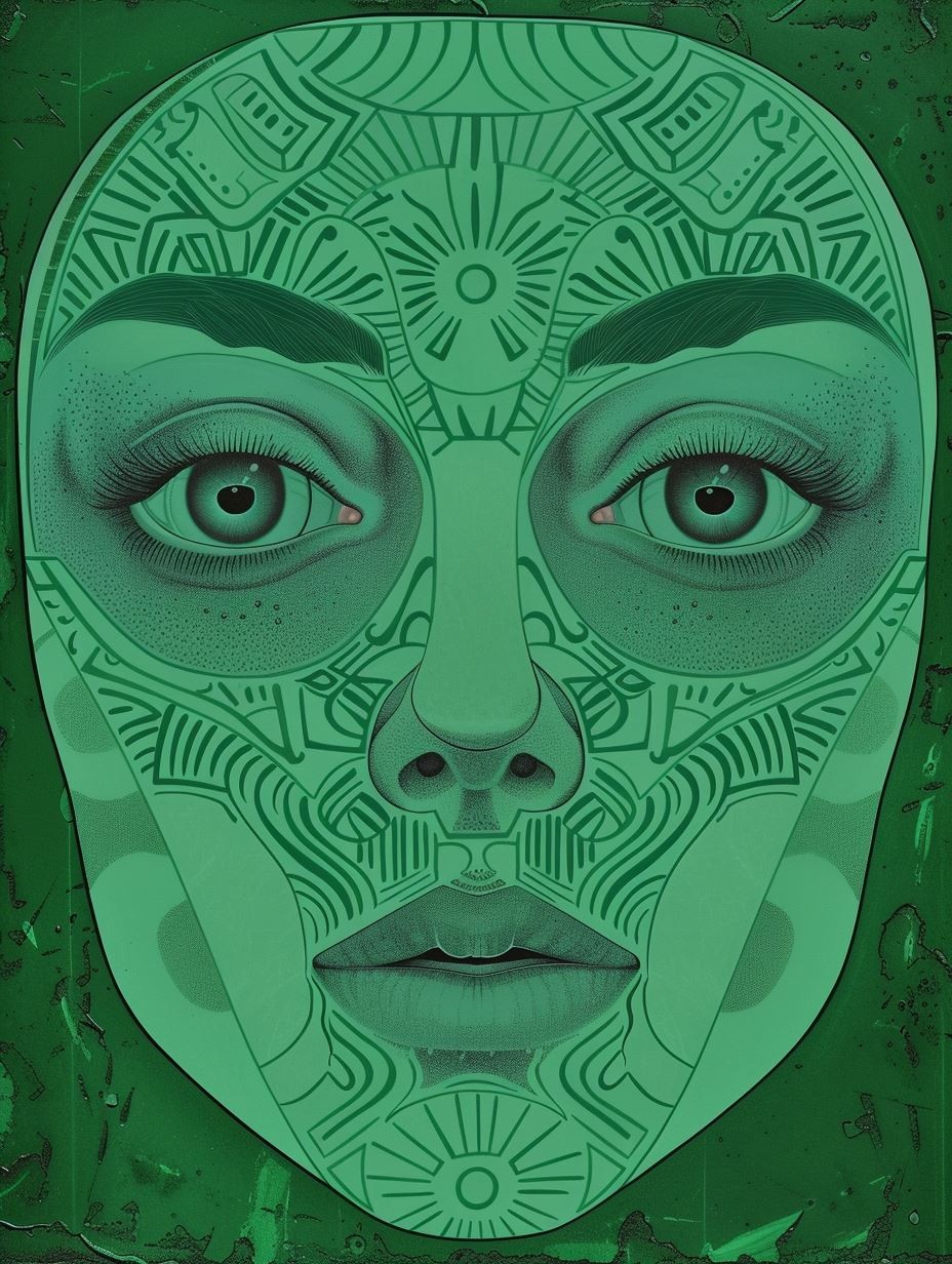 Emerald Dream Monochromatic Portrait - Image 2