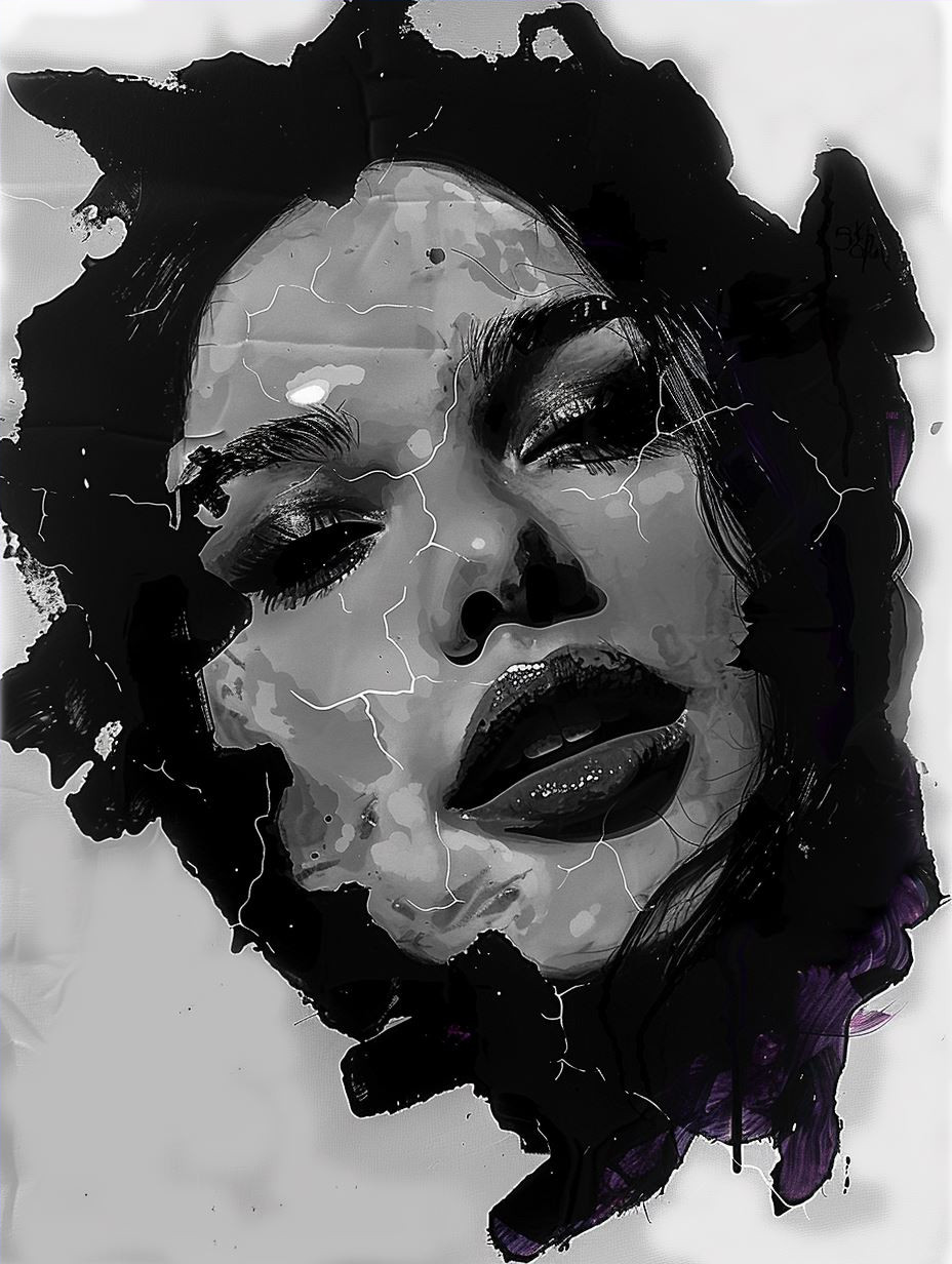 Ethereal Violet Cosmic Portrait - Image 4