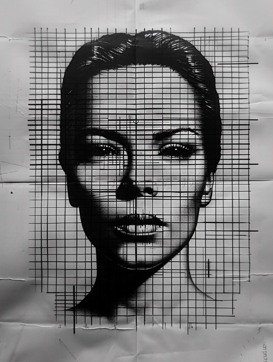 Geometric Noir Portrait Study