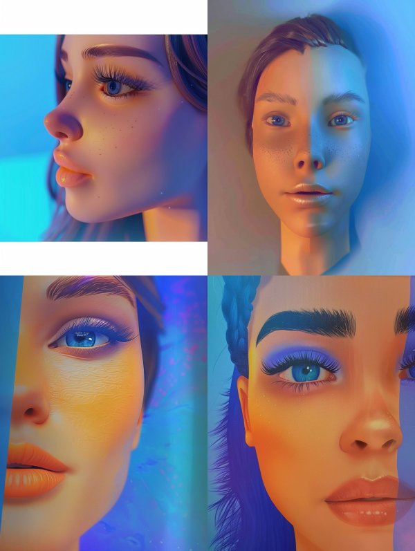 Neon Dreams: Digital Portrait Study