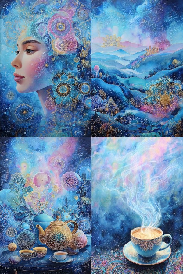 Celestial Dreams in Azure and Gold