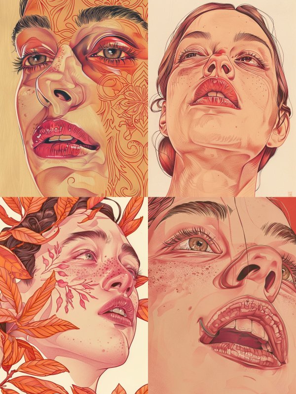 Ethereal Crimson Portrait Studies