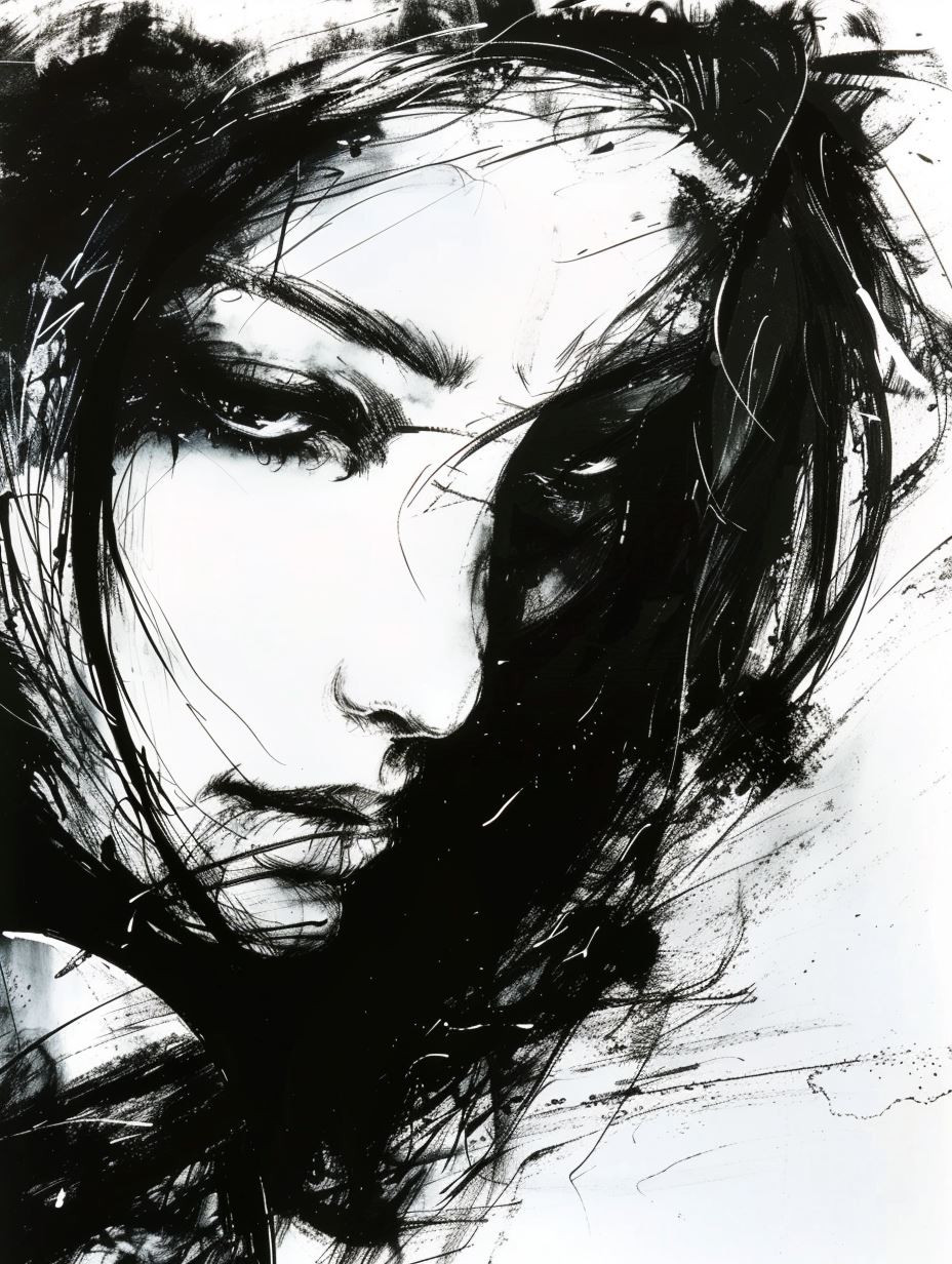 Dark Ink Ethereal Portrait