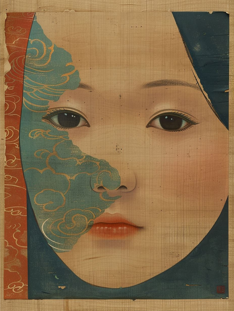 Ethereal Asian Portrait Collage - Image 2
