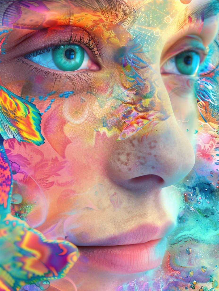 Psychedelic Prism Portrait Study - Image 3