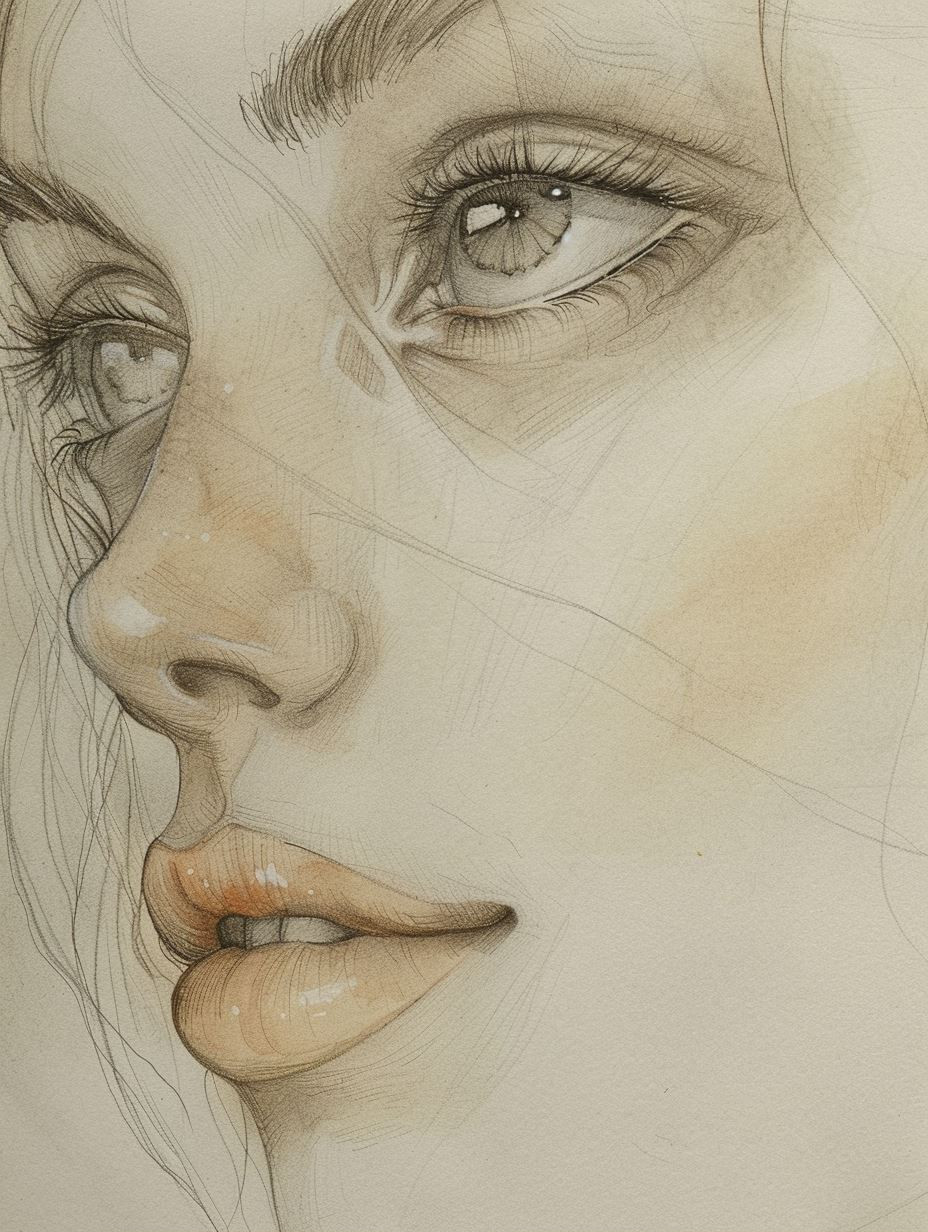 Ethereal Gaze: A Study in Pencil - Image 2