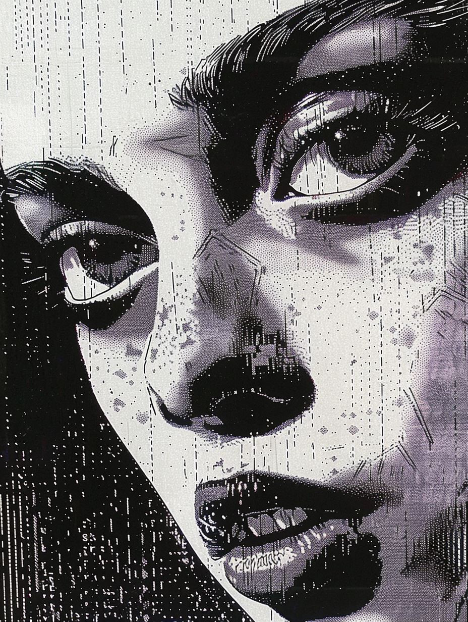 Gritty Noir Ink Portrait - Image 2