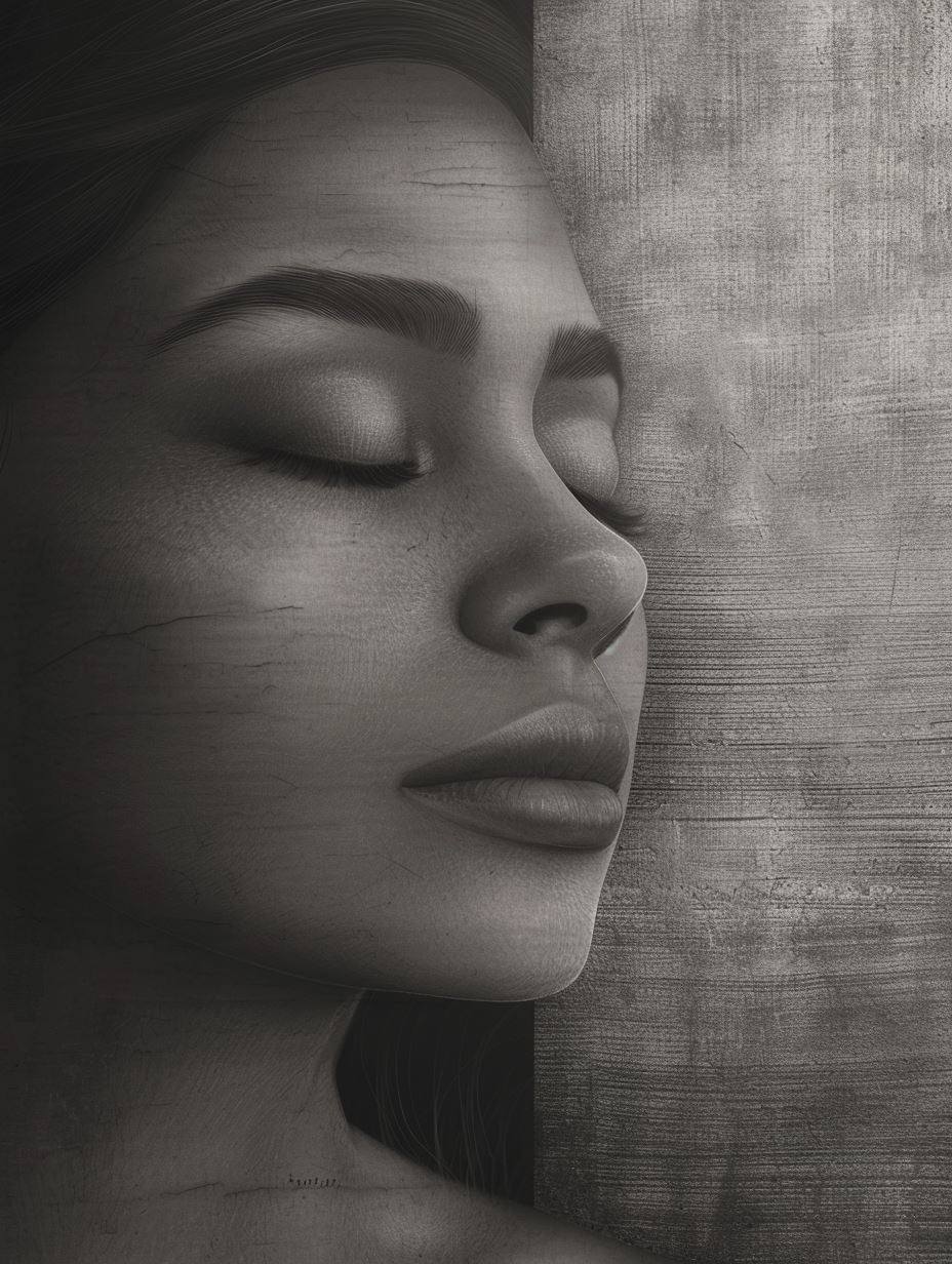 Ethereal Cracked Stone Portrait - Image 2