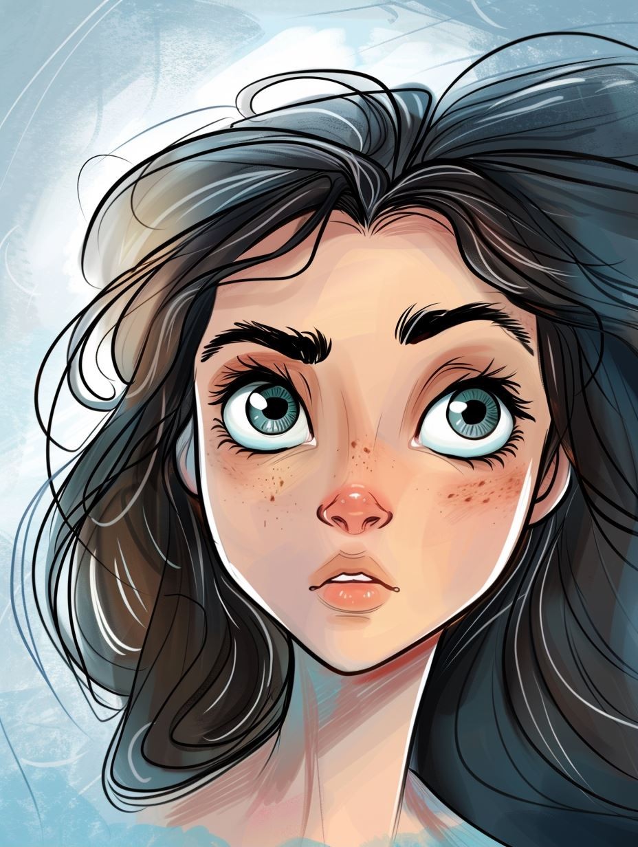 Ethereal Gazes: A Digital Portrait Study - Image 1