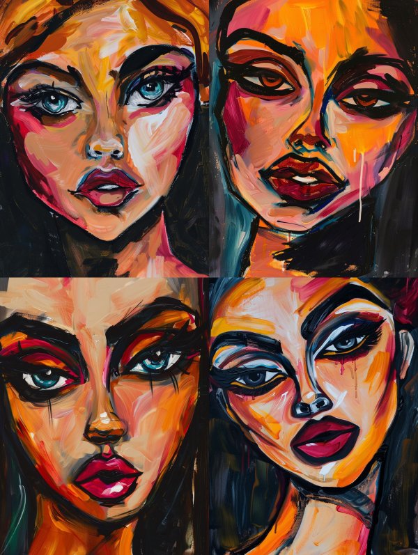 Prismatic Gazes: A Study of Four Faces