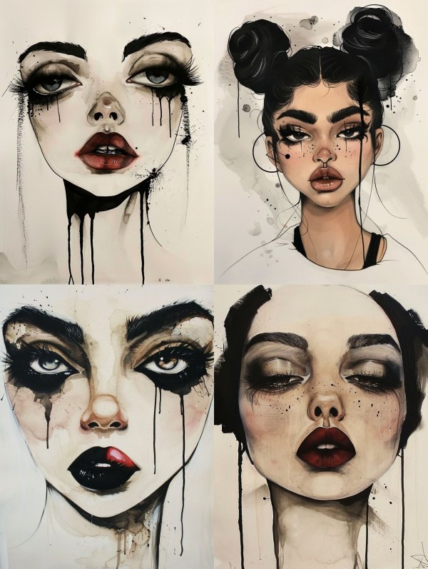 Melancholy Muse: A Study in Ink