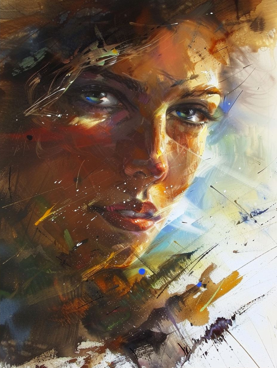 Chromatic Souls: Abstract Female Portraits - Image 2