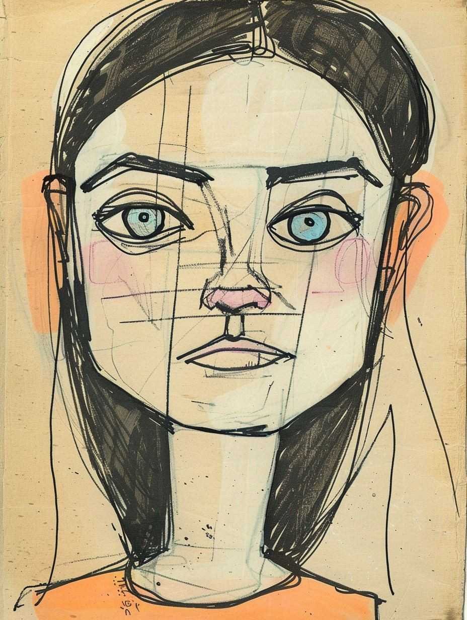 Experimental Portrait Sketch Studies - Image 3
