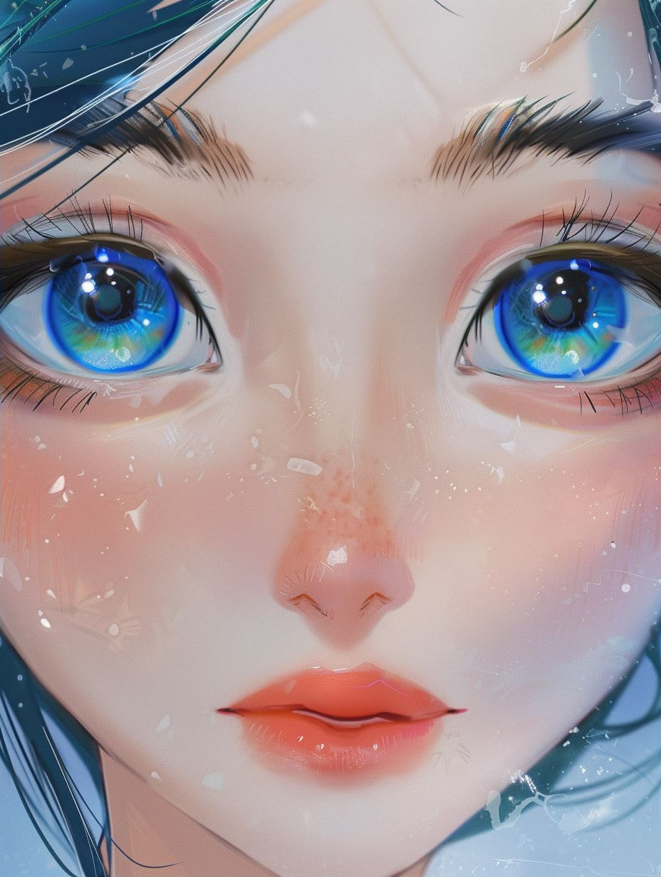 Azure Dreams: Digital Portraits of Ethereal Beauty - Image 2