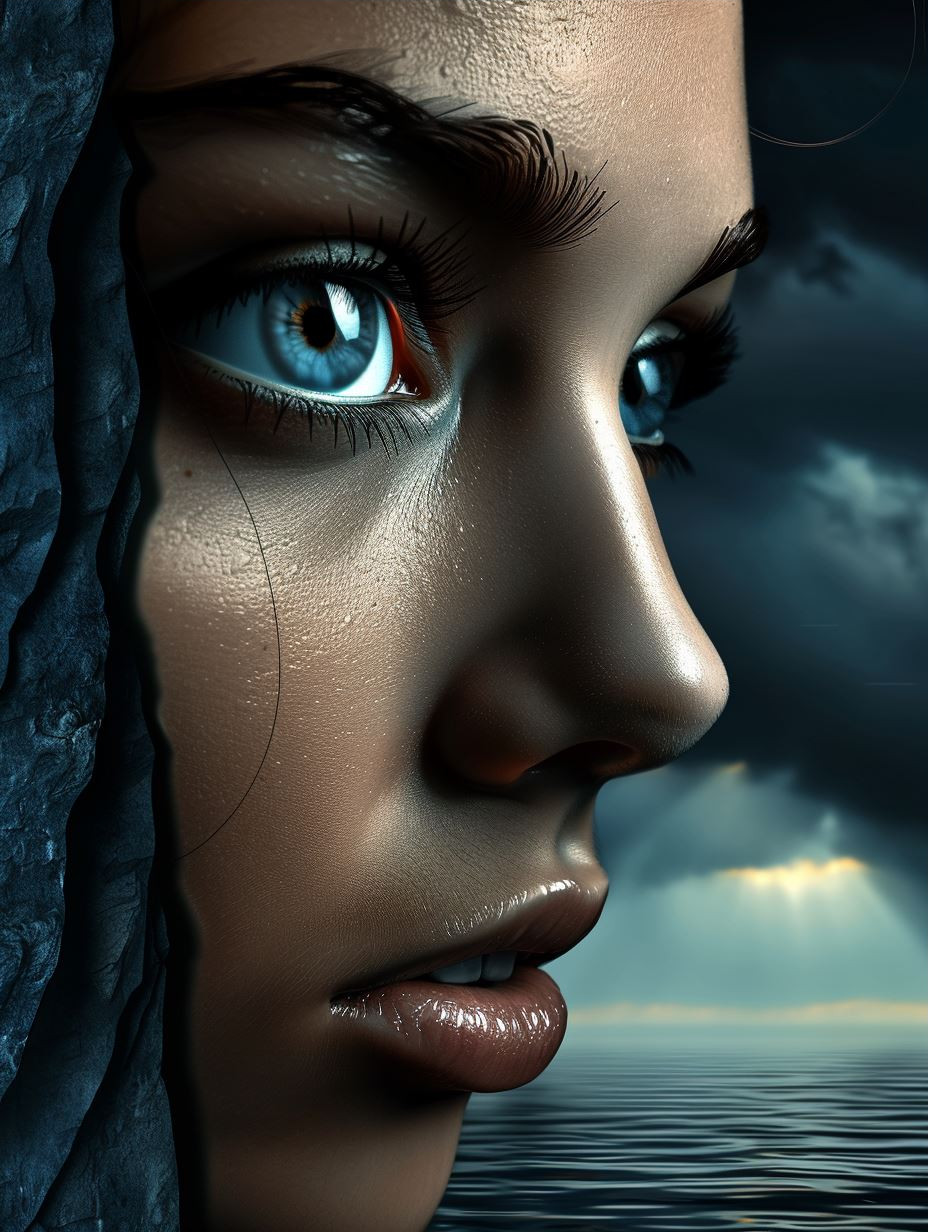 Ethereal Gaze in Cosmic Mist - Image 3