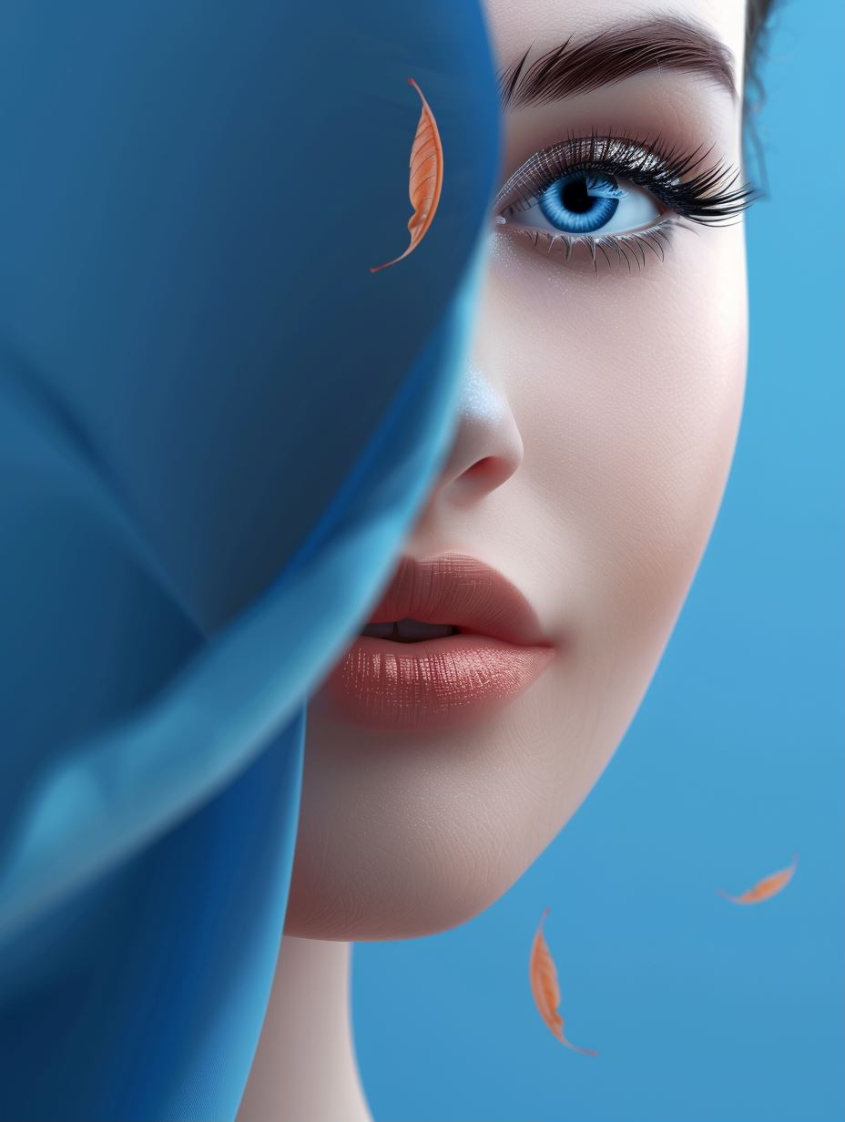 Azure Veil and Autumn Whispers - Image 1