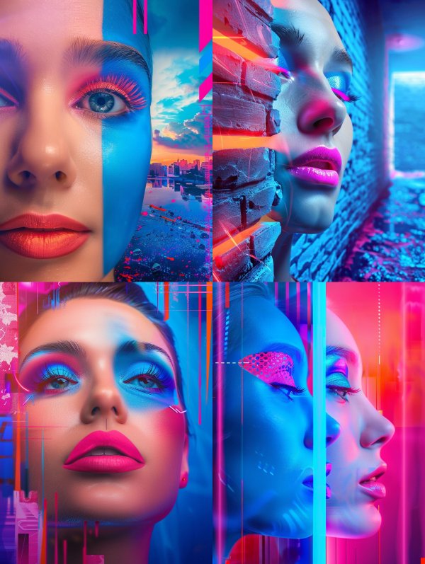 Neon Cyberpunk Portrait Fusion