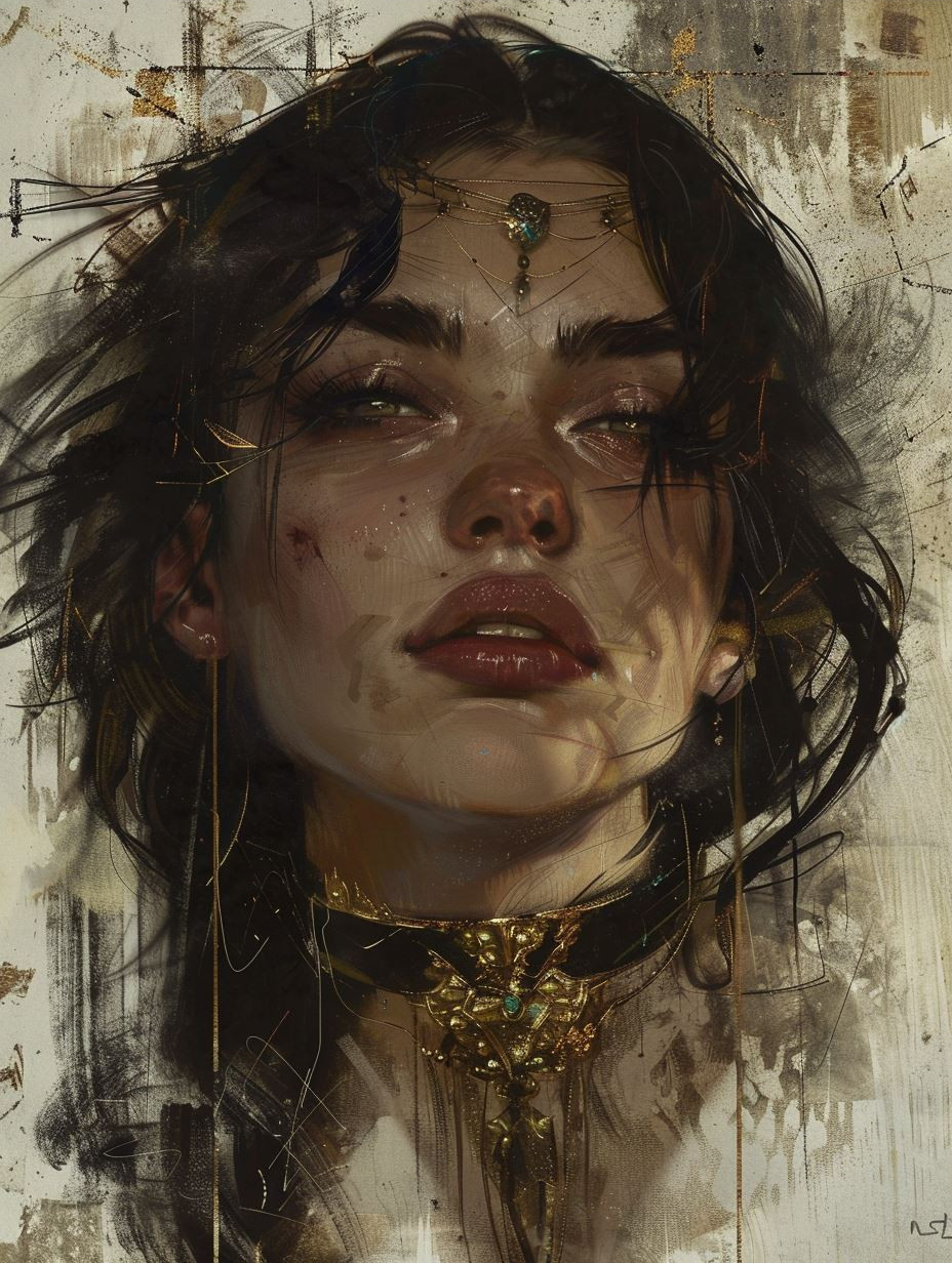 Gilded Decay Ethereal Portrait - Image 3