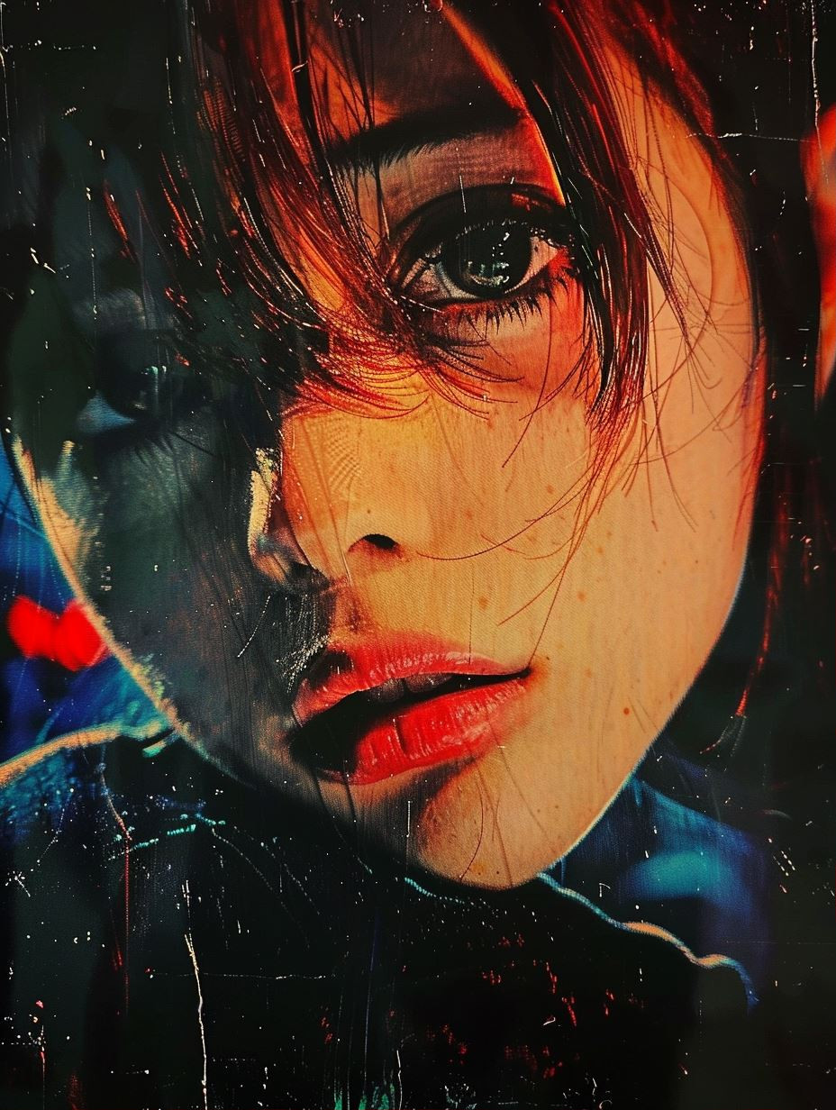 Neon Shadows: Cyberpunk Digital Portraits - Image 1