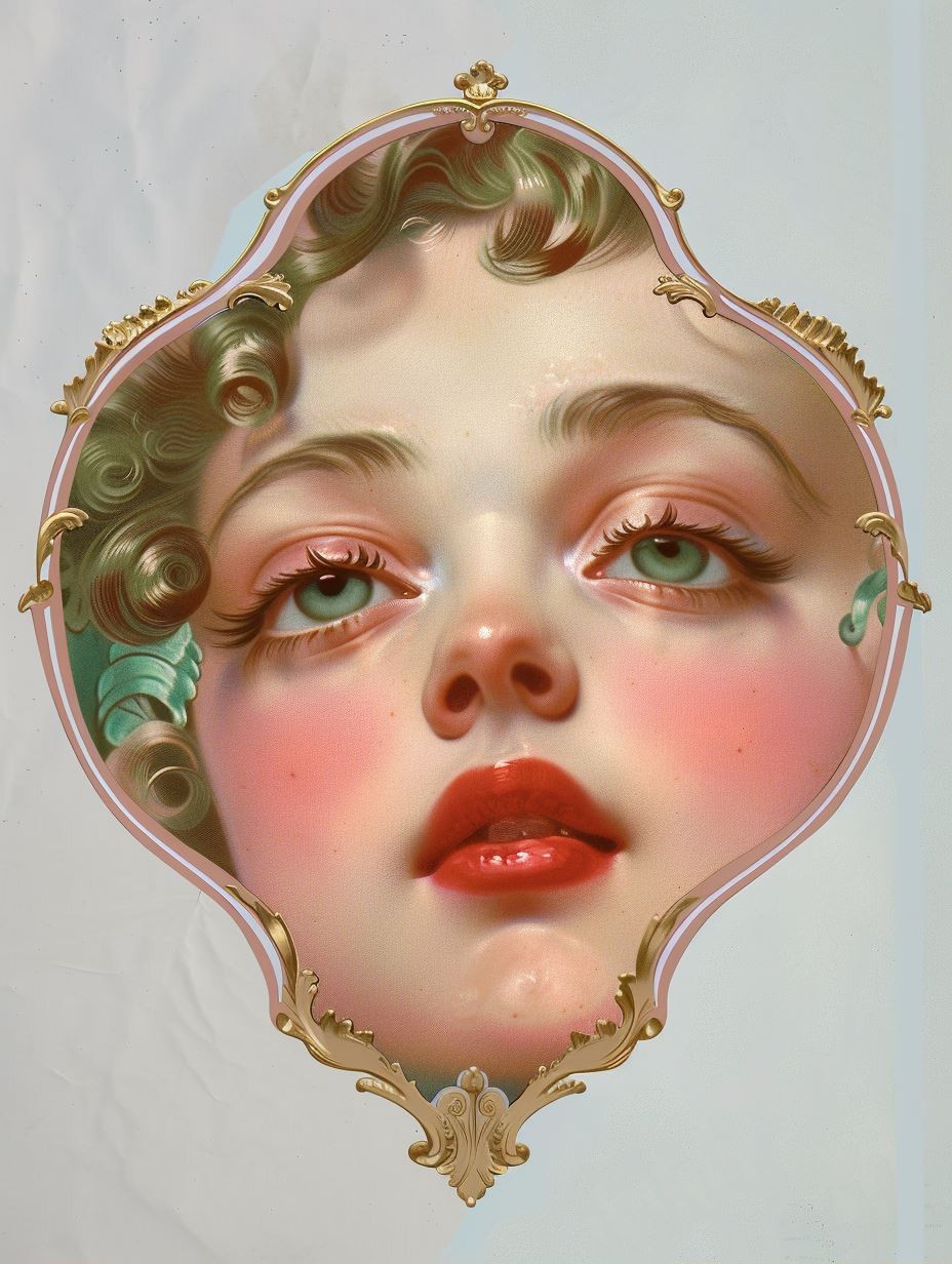 Vintage Porcelain Dream Portrait