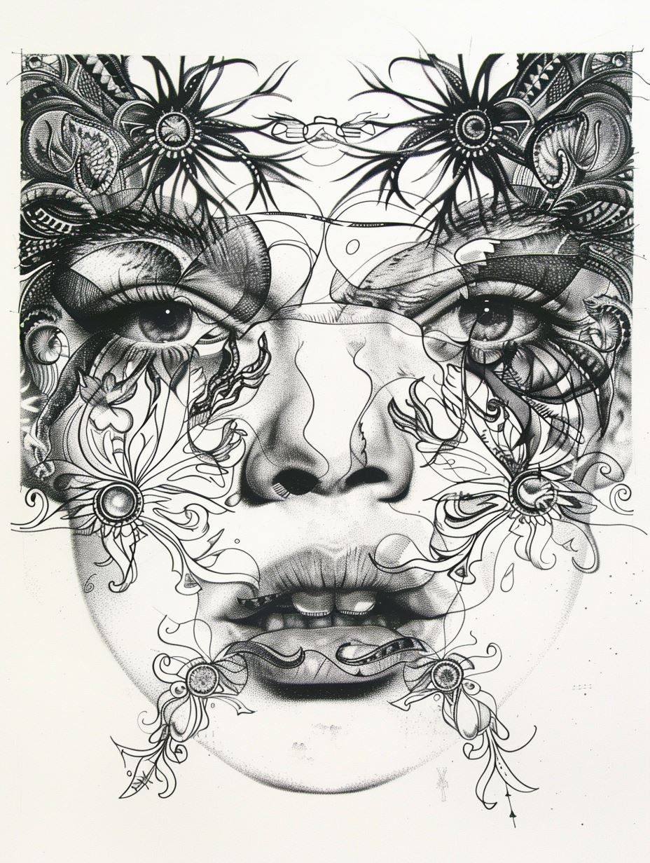Fragmented Surrealist Pencil Portraits - Image 4