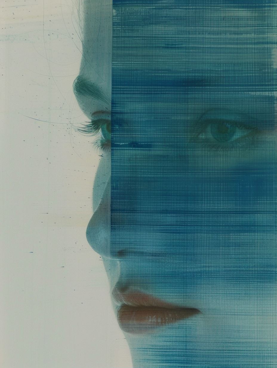 Azure Glitch Portrait - Image 1