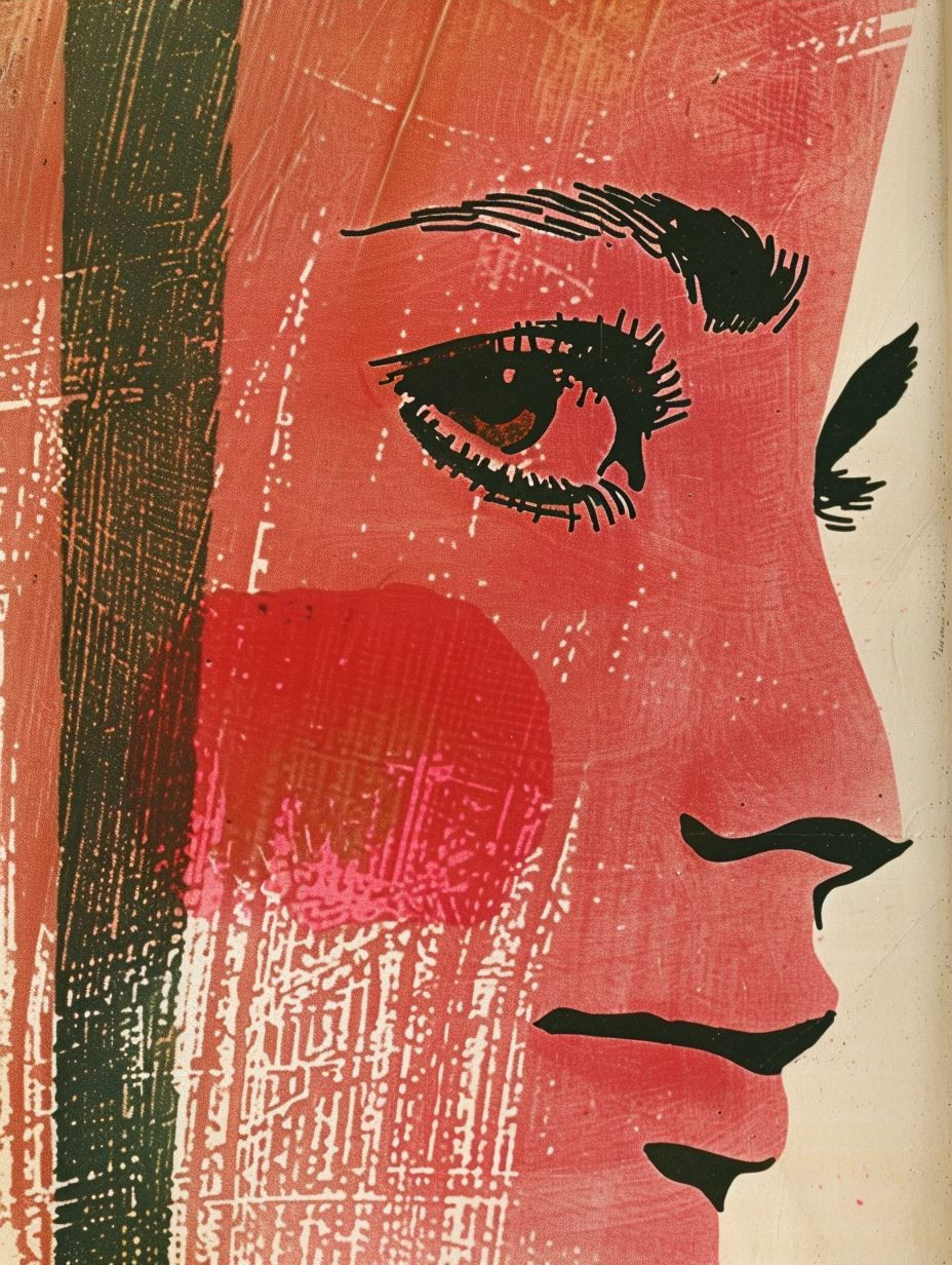 Abstract Fragmented Crimson Portrait - Image 3