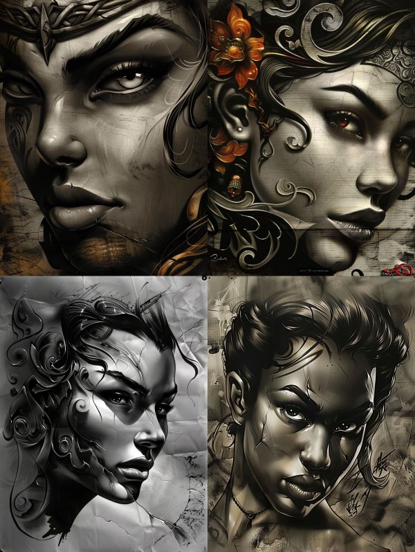 Shadows of Elegance: Digital Portrait Series