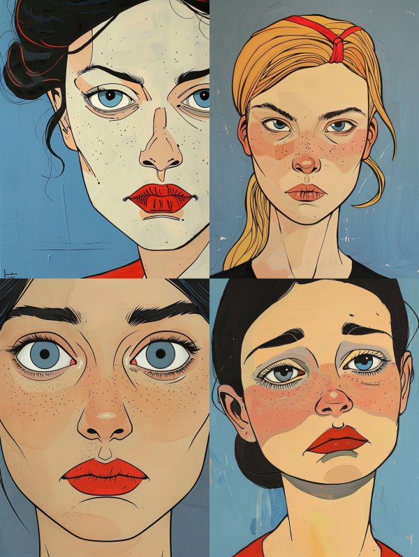 Emotional Portraits in Graphic Style