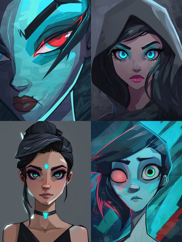 Ethereal Neon Cyberpunk Portraits