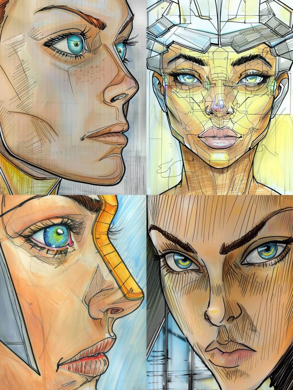 Futuristic Cybernetic Portrait Studies