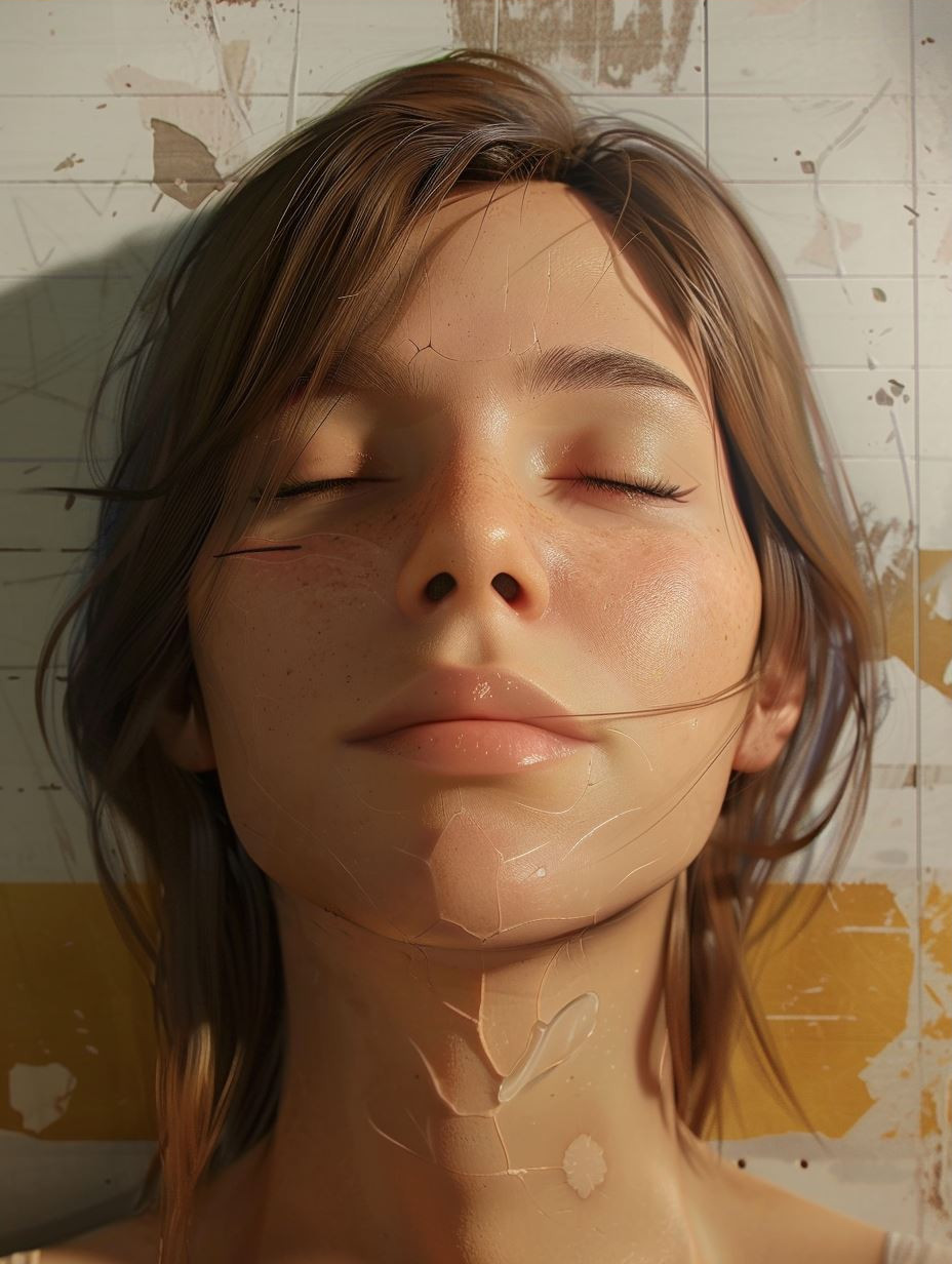 Hyper-Realistic Dewy Portrait Study - Image 3