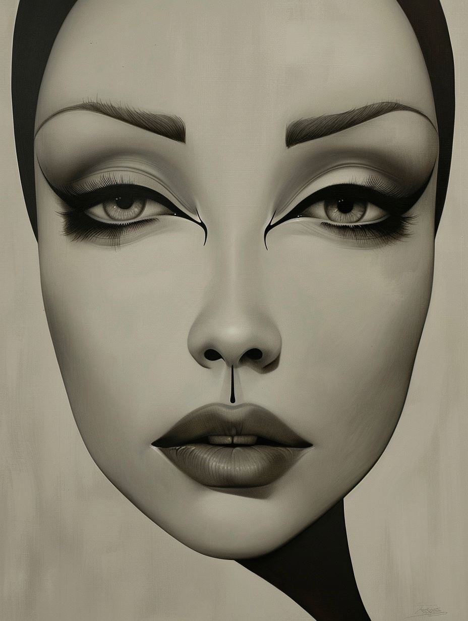 Ethereal Monochromatic Digital Portrait - Image 3