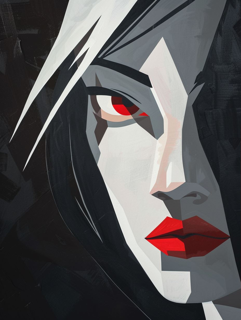 Crimson Shadows Noir Portraiture - Image 1