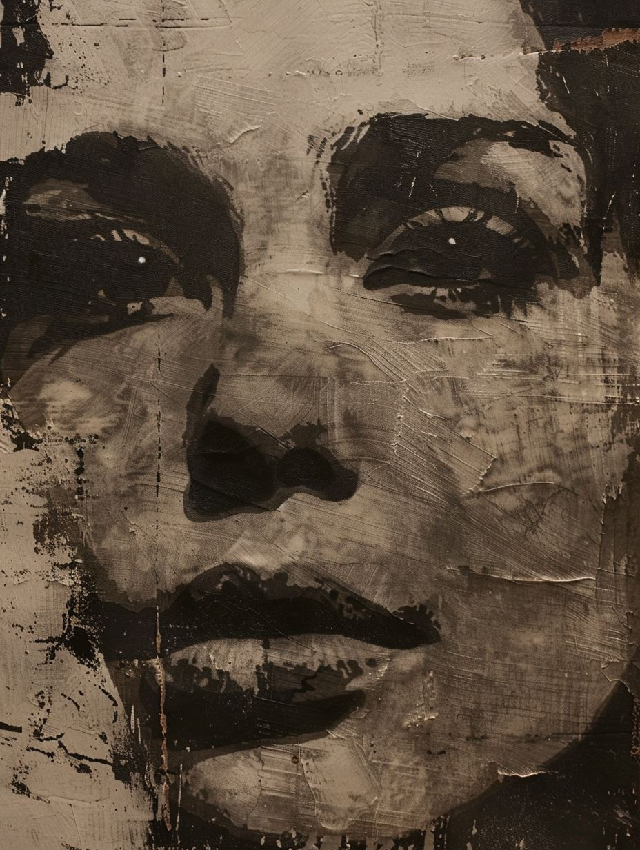 Rustic Sepia Textured Portrait